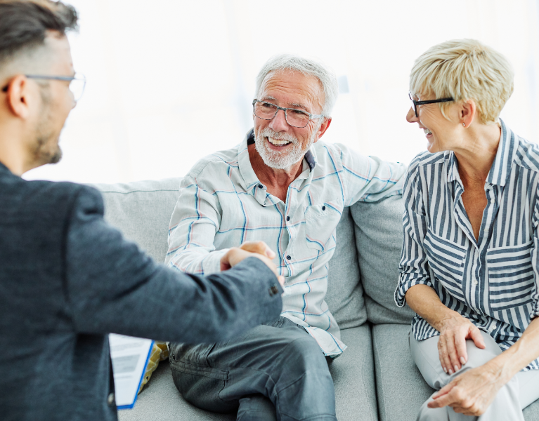 Advisor speaking with clients